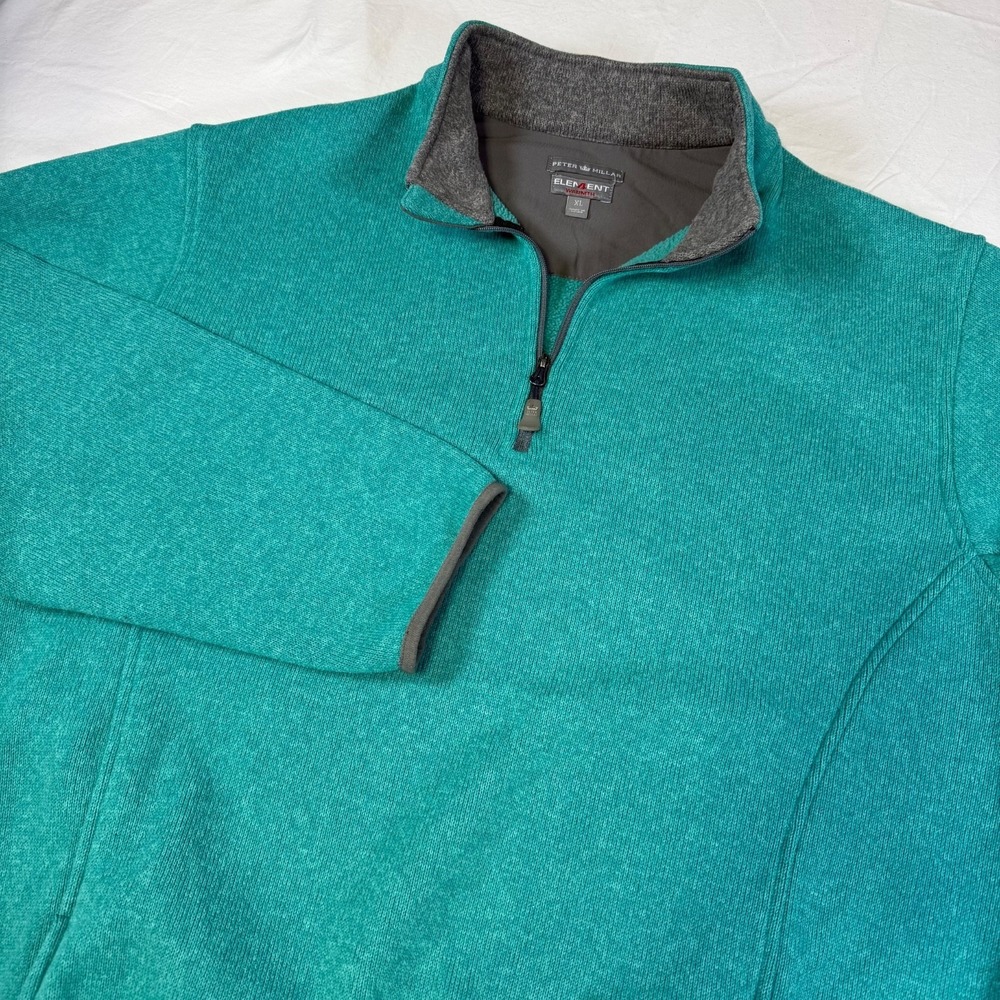 Peter Millar Element 4 Warmth 1/4 Zip Pullover Golf Fleece Men's Size XL Teal